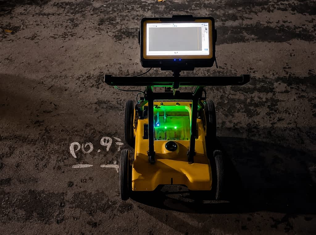 Detectamos estruturas enterradas como tubulações, dutos, galerias, rochas e interferências com tecnologia GPR (Ground Penetrating Radar). Solução não invasiva e precisa para obras civis, infraestrutura e saneamento
